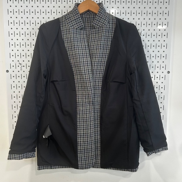 H&M Single-Breasted Houndstooth Blazer - Grey Blue Brown Green - US M - Picture 9 of 11